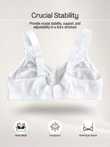 Sujetador inalámbrico de encaje y parches para mujer de talla grande - Blanco - Ver 5