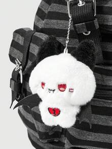 Grunge Punk 1个朋克学院风爱心搭扣翅膀徽章交叉翅膀装饰设计多口袋中性背包，时尚休闲男女通用大容量背包，适合通勤、上学、度假等场合，可搭配其他单品。 - 條紋黑 - 查看 14