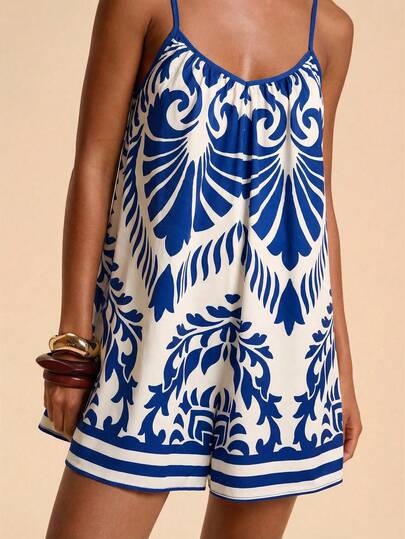 Travachic Vacation Printed Sleeveless Jumpsuit For Women,Vacation Casual Terno Outfit For Women,Summer Holiday Outfits,Spring Break Outfits,Party Outfit,Beach Outfit,Spring Clothing,Carnival Costume,Elegant,Floral,Carnival,Spring To Summer ,Party ,Summer Jumpsuit,Wedding Guest Jumpsuit For Women,Birthday Jumpsuit,Party Jumpsuit,Elegant Jumpsuit For Women,Floral Jumpsuit,Summer Jumpsuit,Carnival Costume, Mexican Style Jumpsuit Women Boho Jumpsuit For Women