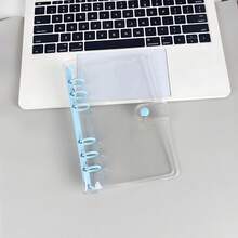 Zazumi Bộ sổ tay PVC 6 lỗ, gồm bìa trong suốt cài một nút A6, nhãn dán 3D, sổ tay trong suốt cài một nút, nhãn dán trang trí, sổ tay tự làm. - Nhiều màu - Xem 15
