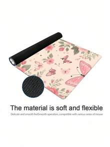 1 pieza Alfombrilla de ratón extra grande con diseño de mariposa - Tapete de escritorio para juegos con borde cosido, lavable, con base de goma antideslizante, protector de teclado de varios tamaños para oficina y escuela - Mariposa - Ver 5