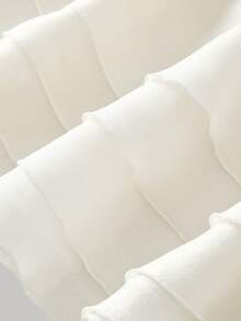 SHEIN MOD Women's Khaki Fitted Ruffled Bubble Hem Organza Mini Dress, Perfect For Valentine's Day, Dates, Vacations, Weddings, Birthday Dress. - Apricot - View 4