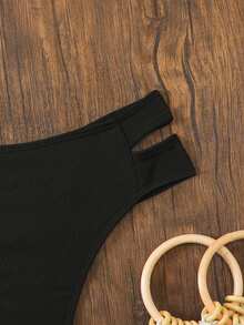 Swim SXY 26SS 春夏度假成熟优雅露背性感比基尼泳裤 - 黑色 - 查看 3