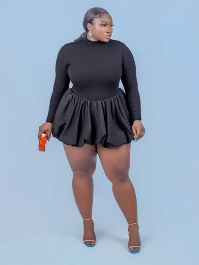 CurvyTilda ICON 加大码女式长袖泡泡裙、透视背心派对礼服、万圣节服装、圣诞节服装