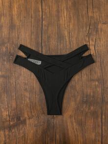 Swim SXY 26SS 春夏度假成熟优雅露背性感比基尼泳裤 - 黑色 - 查看 1