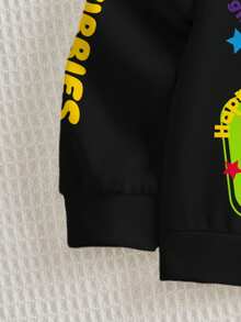 Teletubbies X SHEIN 男婴休闲宽松圆领长袖卫衣 - 白色 - 查看 3