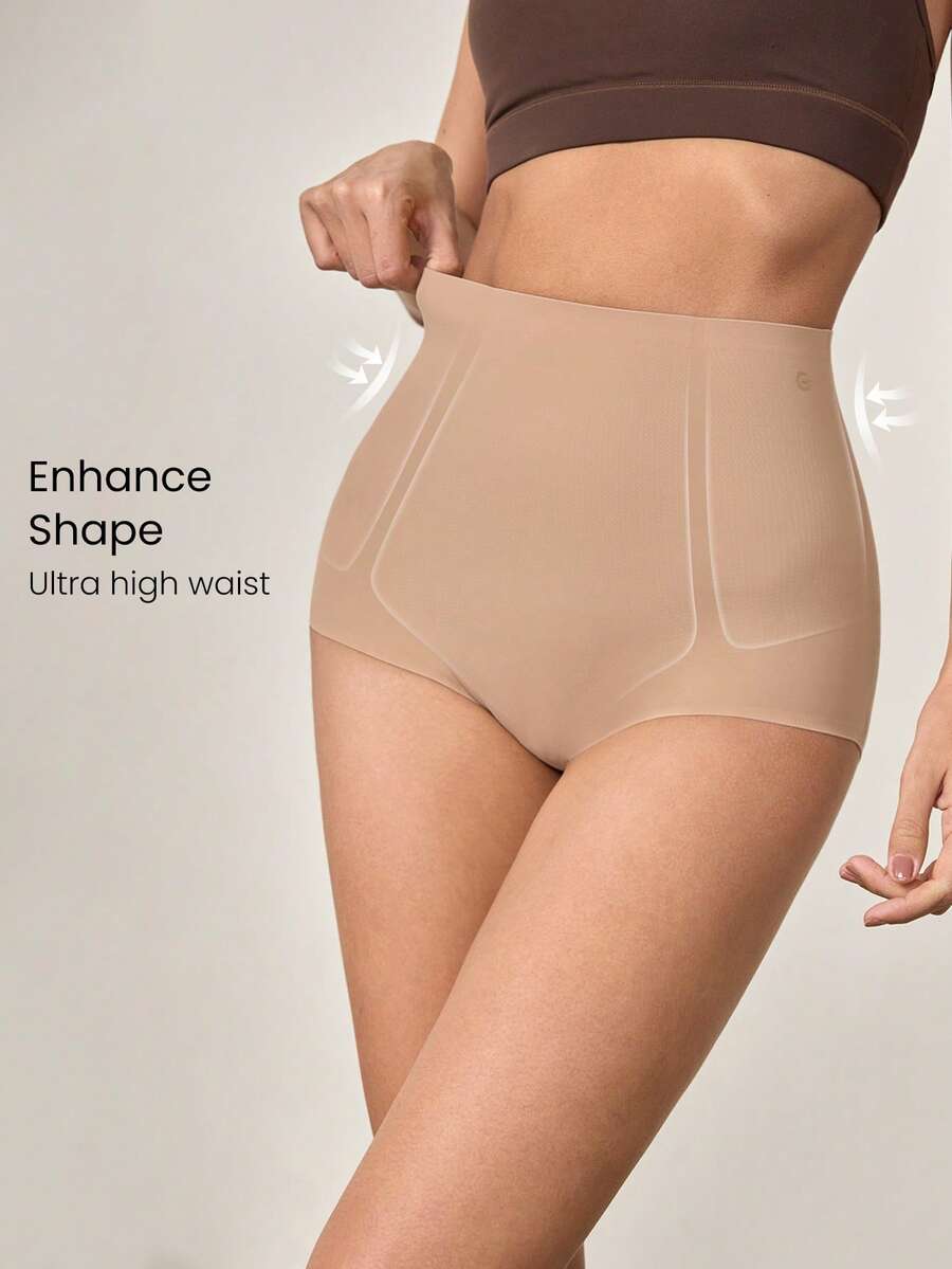 GLOWMODE 塑身高腰收腹提臀塑身内衣日常休闲 - 卡其色 - 查看 1