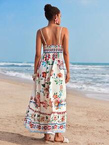 Travachic Floral Print Spaghetti Strap Dress, Vacation - Multicolor - View 2