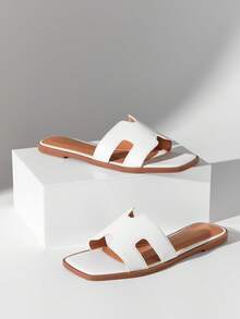 SHUZIA Women's Fashionable Flat Sandals Holiday Vacay Vibe For Summer Shoes Spring Shoes Spring Break Easter Vacation Shoes Casual Shoes Beach Shoes Mother's Day Present For Christmas Valentine's Day - White - View 3