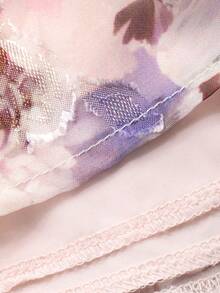 DAZY 女士方领收腰A字碎花优雅连衣裙 - 彩色 - 查看 9