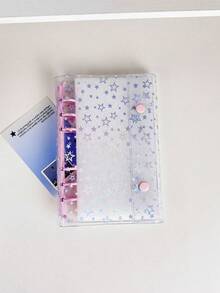 Zazumi Bìa sổ tay dạng vòng trong suốt A6, sổ dán sticker, tem niêm phong, hộp đựng sticker 3D, bìa sổ tay PVC 6 lỗ dạng vòng để tự làm nhật ký. - Nhiều màu - Xem 20