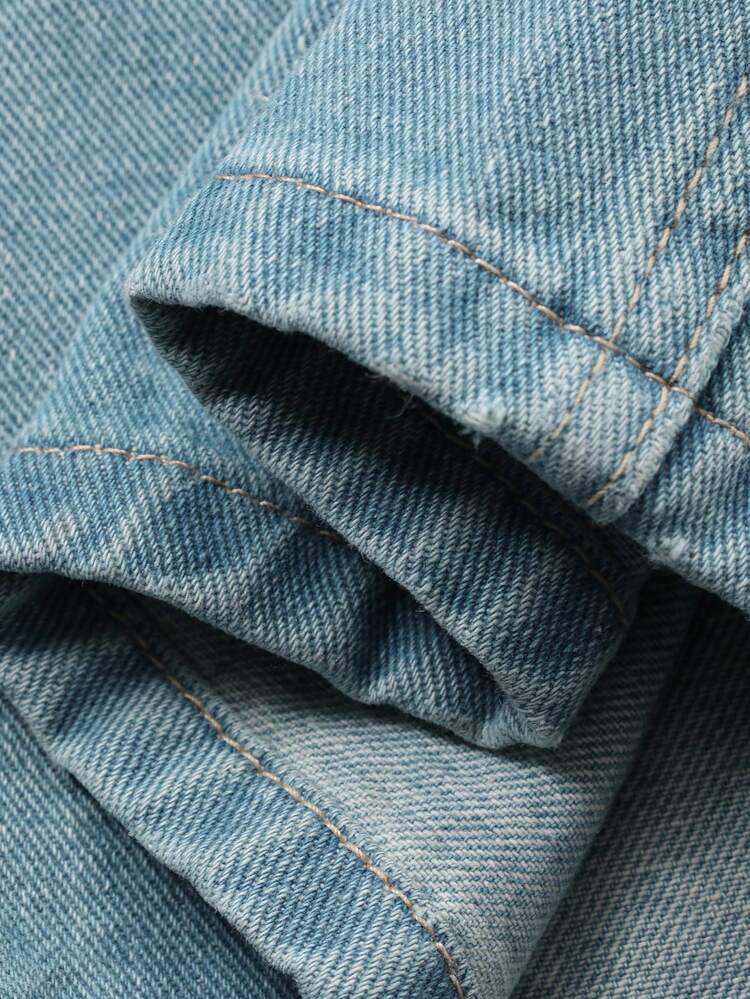 Women's Contrast Color Webbing Patchwork Denim Jumpsuit, Casual Street Style Washed Bib Overall Pants