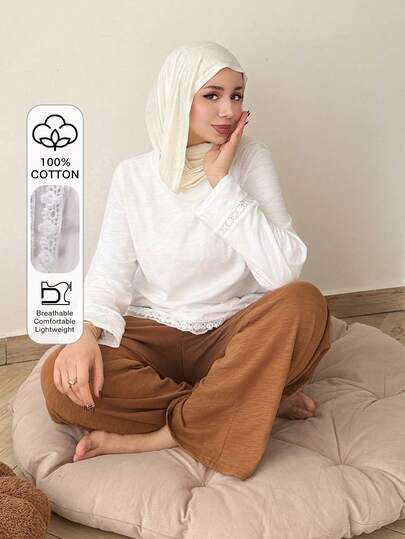 DAZY Lace Patchwork Women Pajama Set