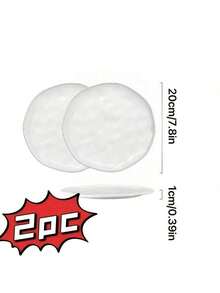 Bộ 2 đĩa ăn tối bít tết màu trắng trang nhã, gốm sứ có họa tiết hạt, dùng cho nhà hàng và gia đình, đĩa ăn sáng cao cấp, đĩa bánh ngọt sang trọng, bộ dao dĩa cao cấp. - trắng - Xem 5