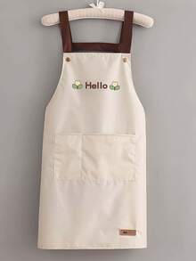 1 Buah Celemek Barista Tahan Air Dua Sisi Motif Beruang NICE Warna Polos, Celemek Dapur Serbaguna untuk Rumah, BBQ Luar Ruangan, Katering, Seni, Melukis, Salon, dan Pakaian Kerja Seragam Bengkel - HALO - View 2