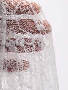 DAZY 春夏蕾丝薄纱沙滩罩衫，休闲度假风，适合情人节、婚礼等场合 - 白色 - 查看 6