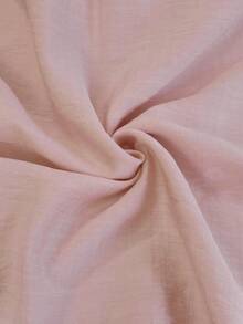 Roveilla Spring/Summer New Women's Round Neck Waist Cinched Lantern Sleeve Long Sleeve Lustrous Textured Flowy Elegant Dress - Pink - View 7