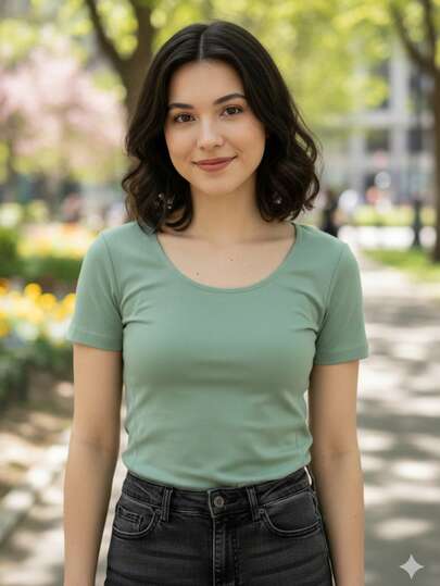 PLAYERA BASICA PARA MUJER. CAMISETA DE LICRA PARA DAMA