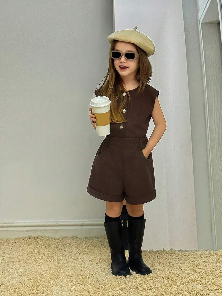 Young Girls Denim Vest & Shorts Fashion Korean 2 Pieces Shirt Set Summer