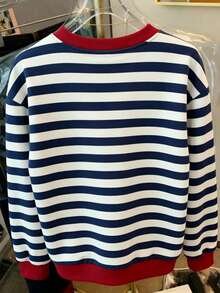 Muchica 女士休闲条纹龙虾印花圆领长袖卫衣，夏季 - 彩色 - 查看 2