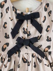 Cozy Pixies 女婴爱心图案针织柔软圆领无袖背心和松紧腰裤两件套 - 黑色 - 查看 8