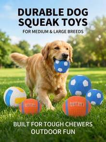 PETSIN 1PC Pet Interactive Training Ball Toy, Latex Rugby Football, Sound-Making Toy, Chewable And Bite-Resistant, Stress-Relieving Dog Toy. - Multicolor - View 13