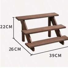 1pc Wooden Display Stand, Rustic Paper Cupcake Rack, Tabletop Display Stand (Suitable For Businesses), Tabletop Storage Display Rack (For Tabletop Exhibitions And Home Use), Vintage Wooden Display Stand - Brown - View 7