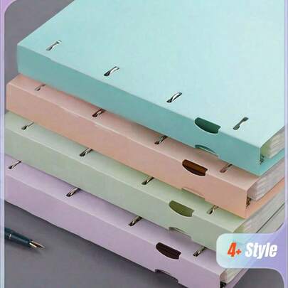 1pc A4 4-Ring Loose Leaf Binder Document Folder, Office Supply