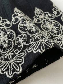 Rusticease Women's Floral Embroidery Pattern Casual Versatile Daily Wear Wide Leg Pants - Multicolor - View 4