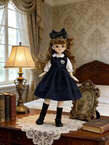 POKOJA LAND 1个30厘米6件套乙烯基娃娃玩具洛丽塔时尚衣橱套装可更换服装粉色蓝色白色可爱服装收藏装扮游戏礼物送给女孩青少年生日派对拍照道具（非毛绒填充） - 彩色 - 查看 3