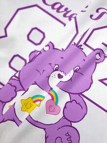 SHEIN X Care Bears Women's Round Neck Short Sleeve Casual Versatile T-Shirt, - White - View 6