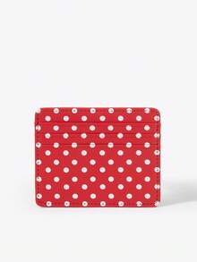 Viva Strut 1 PC Red Background White Polka Dot Multi-Card Card Clip, Retro Polka Dot Light And Thin Card Bag, Small And Large Capacity! Polka Dot Multi-Card Card Bag - Red and White - View 3