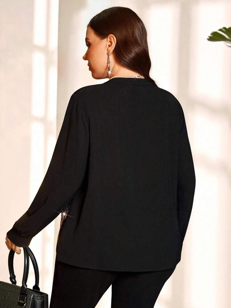 Plus Size Women Leopard Print Sequin Contrast  Black Color Block Shirt, Christmas Party, Sequin Top, Christmas Women's Clothing, Elegant Tops For Party, Autumn/Winter,2025 New