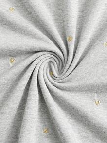 SHEIN Maternity Casual Heart Print Nursing T-Shirt - Light Grey - View 5