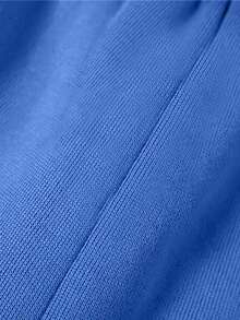 SHEIN Của phụ nữ Eo dây rút & Cuffed Hem Quần thể thao - Màu xanh lam - Xem 5