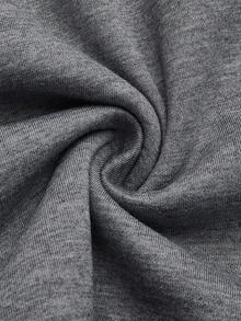 Sweetra Pantalones cortos casuales con cintura en V, talla grande, primavera/verano - Gris - Ver 4