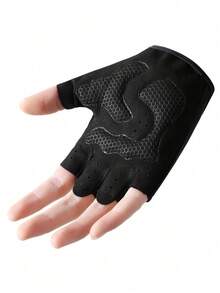 1 Pair Fingerless Gloves With Thickened Men Women Fitness Weight Lifting Wristband Gloves Body Building Training Sports Exercise Cycling Glove Shockproof - Multicolor - View 7