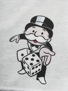 MONOPOLY X SHEIN Men's Letter Print Casual Everyday Briefs - Black - View 7