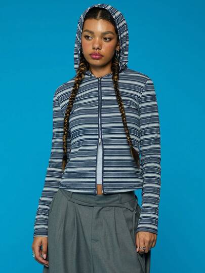 COUREZ FITTED HOODIE WITH DOUBLE ENDED ZIP