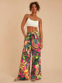 Travachic Woven Printed High Waist Loose Wide Leg Pants For Women - Multicolor - View 6