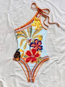 Soleia 新款休闲度假西部海滩婚礼宾客着装，毕业早午餐，圣帕特里克节，春假，复活节，音乐节，优雅波西米亚热带印花系带连体衣，女士款 - 彩色 - 查看 5