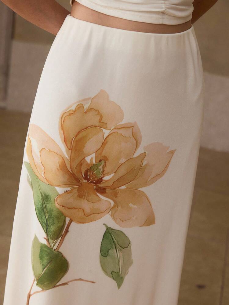 WOMEN'S SUMMER FLORAL PRINT CAMI TOP & SKIRT SET