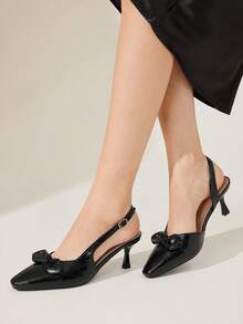 CUCCOO CHICEST Women Shoes Classic Simple Women's High Heels Shoes Bow Decorative Elegant Elegant And Comfortable Versatile High Heels - Black - View 1