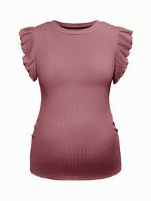 SHEIN Camiseta de maternidad de unicolor, cuello redondo, casual y versátil para uso diario - Multicolor - Ver 12