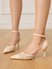 CUCCOO HITCHD 新款粉色尖头细跟镂空网面时尚优雅女式高跟鞋 - 粉色 - 查看 5