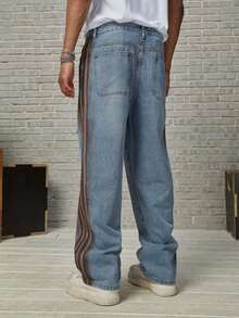 GENIUS ODE Men's Casual Pocketed Button Closure Versatile Daily Wear Denim Jeans - Blue - View 7