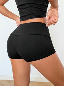 Coolane 女士春夏演唱会Y2K派对街头风锐舞休闲朋克孔眼低腰紧身短裤 - 黑色 - 查看 6