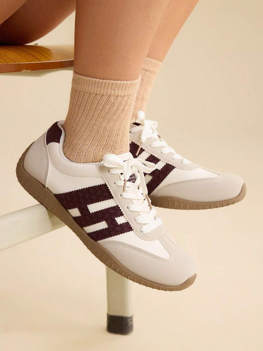 CUCCOO EASI Zapatos deportivos versátiles y casuales con suela plana para mujer - Burdeos - Ver 1