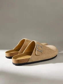 Solecia 女士休闲穆勒鞋，搭扣设计，百搭日常穿着 - 駝色 - 查看 3