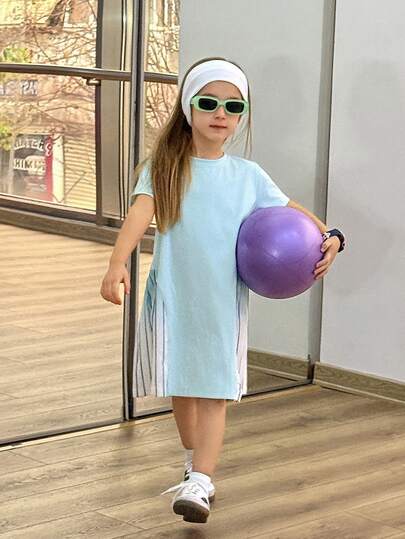 DAZY Girls Casual Round Neck Short Sleeve Sportswear, Summer